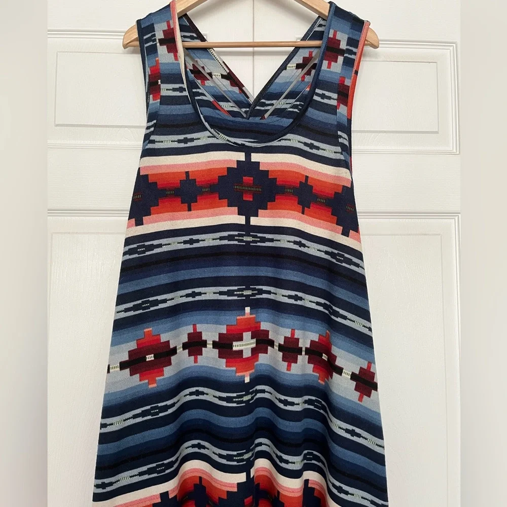 Double D Ranch Navy, Red & Cream Aztec Stripe Maxi Dress - Picture 2 of 8